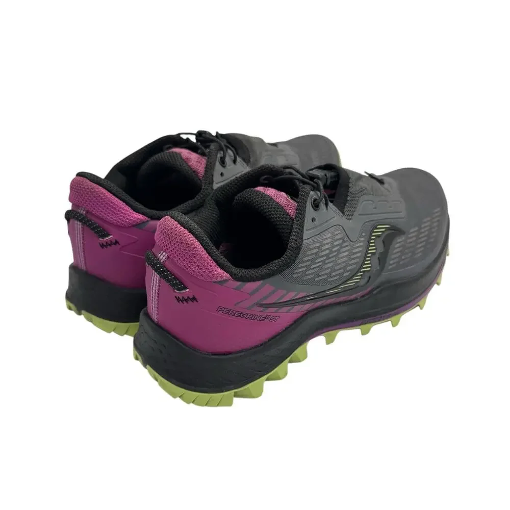 Saucony Women's Peregrine 11 ST Purple Gray Trail Running Hiking Athletic Shoes